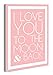 The Kids Room by Stupell I Love You To The Moon And Back On Pink With White Border Rectangle Wall Plaque, 11 x 0.5 x 15, Proudly Made in USA