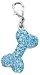 Austrian Crystal Dog Bone Collar Charm - Blue