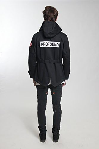 Profound Aesthetic Men's Rectangle Combat Hooded Parka Jacket XL Black