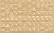 Russian, Cyrillic Keyboard Overlays Stickers, Labels. White Characters, Reverse Print, Transparent for Dark Color Keyboards