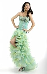 Sexy Applique Lace Crystals Beaded Crystal Chiffon/Taffeta/Tulle Mermaid Party Dress 