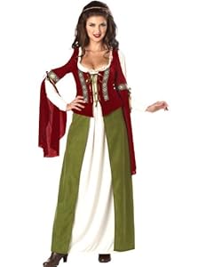 California Costumes Women's Maid Marian Marion Renaissance Medieval L Red And Olive