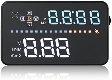 Akaigu Universal Head Up Display,GPS Logger +Car GPS HUD with Overspeed Warning, Vehicle Speed with driving time and distance display + Speedometer for car