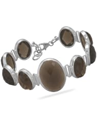 7.5"+.5" Faceted Smoky Quartz Bracelet