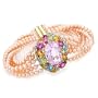 14K 7.25" Kunzite, Multi-Gemstone, Cultured Pearl & Diamond Bracelet