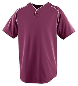 Augusta Sportswear Wicking One-Button Baseball Jersey, MAROON/WHITE, XX-Large