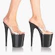 8 Inch Sexy High Heel Shoes High Platform Slip On Womens Slide Black / Clear