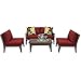 TK Classics 5 Piece Manhattan Outdoor Wicker Patio Furniture Set, Terracotta 05g