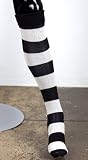 The Sock Boutique Eco Rugby Stripes Knee High Socks - Black And White