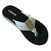 Izod - Ladies Striped Flip Flop, Turquoise