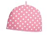 Rushbrookes Tea Cosy, Flamenco, White Polka Dots on Pink Background