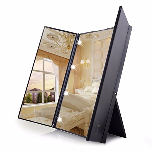 Travel mirror luckyfine tri-fold lighted led mirror / lighted tra…