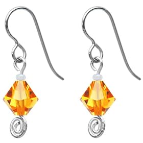 Titanium November Birthstone Earrings Made with SWAROVSKI ELEMENTS