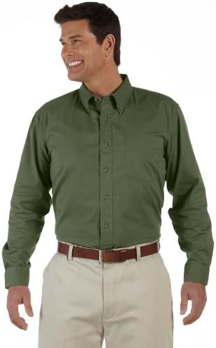 Devon & Jones Men's Long-Sleeve Titan Twill - NEW OLIVE - XL