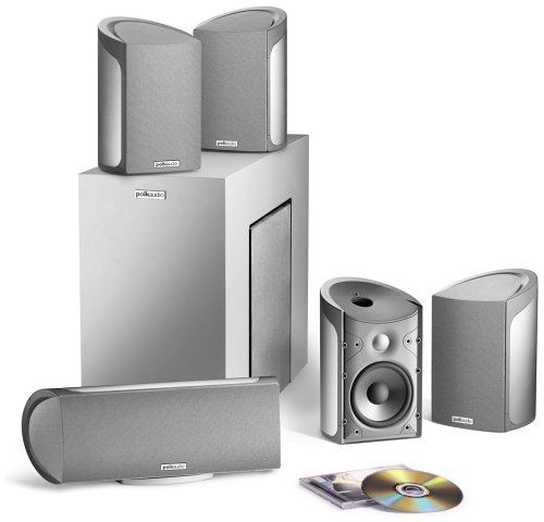 Polk Audio RM6800 5.1 Channel Home Theater Speaker System (Set of Six, Titanium)
