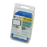 Name Badge, 3-1/2x2-1/4, 100/BX, Blue Border