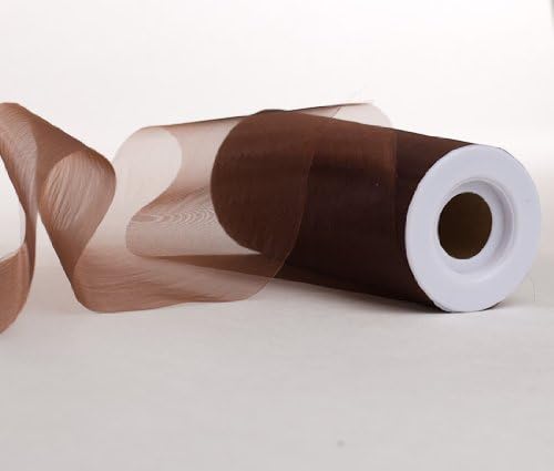 75 Yards of Elegant Light and Sheer Brown Organza Ribbon- 6" Wide