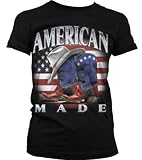 American Made Juniors Cowboy T-shirt, American Flag Cowboy Boots and Hat Design Juniors Shirt