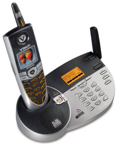 VTech i5857 5.8 GHz DSS Expandable Cordless Phone with Dual Keypads and Color LCD Handset