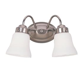 Sea Gull Lighting 44019-962 Westmont Two Light Vanity, Brushed Nickel Finish with Satin... by Sea Gull Lighting
