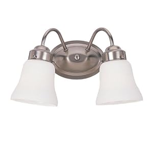 Sea Gull Lighting 44019-962 Westmont Two Light Vanity, Brushed Nickel Finish with Satin... by 