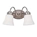 Bathroom Lighting Nickel
Sea Gull Lighting 44019-962 Westmont Two Light Vanity, Brushed Nickel Finish with Satin White Glass