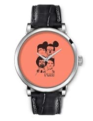 SPRAWL Aanalog Fashion Series Silver Ladies Watches of Genuine Black Leather Strap,Unique Wrist Watch for Women Girls Designed with Characters faces