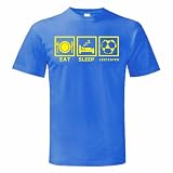 Eat Sleep Leicester City Football Shirt T-Shirt All Sizes Mens,Ladies & Kids In Royal Blue