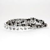 Braille Jewelry Alphabet Bracelet with Two Czech Crystal Companion Bracelets