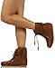 Soda Women's Tying Mukluk Faux Fur Suede Moccasin Ankle Boots