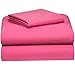 OCM Deep Pink Cotton Blend 3-Piece Twin XL Sheet Set for College Dorm Residence Hall Extra Large Twin Bed Mattress