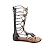 GB67 Girl's Mid-Calf Gladiator Strappy Thong Sandals