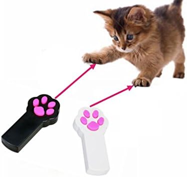 Cat Catch Toy Pet the Interactive LED Light Paw Style Pointer 2 Pack Exercise Chaser Toy Pet Scratching Training Tool (black&amp;white)
