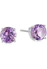 Sterling Silver 7 mm Gemstone Round Stud Earrings