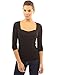 Patty Women's Square Neck Long Sleeve Stretch Pullover Blouse