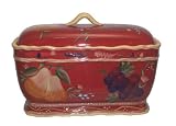 BREAD BOX, TOAST JAR, ORCHARD RED TUSCANY GRAPE