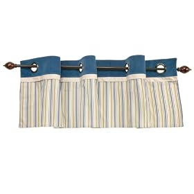 Nautica Blake Window Valance, Brown/Blue