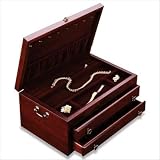 Regal Mahogany Jewelry Chest with Dior Red Lining