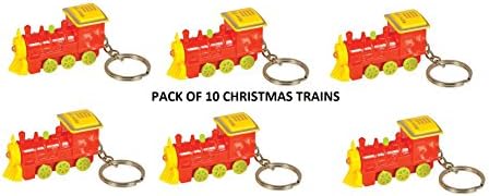 Christmas Train Keychain Train Flashlight Light-up Toy Perfect Santa Gift Stocking Stuffer Pack of 10