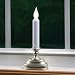 White LED Battery Operated Flameless Window Candle Pewter Finish with Auto Sensor