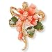 Coral/Jade Flower Pin