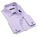 ZERDSKY Men's Slim Fit Solid Color French Cuff Dress Shirt(Cufflinks Included)