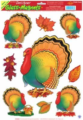 Thanksgiving Turkeys Fall Icons Vinyl Window Clings