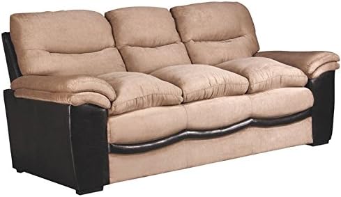 Bonded Leather-Covered Sofa with Oversized Arms and Removable Back