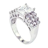 Classic Rectangular Radiant Cut Engagement Ring w/White CZs Sterling Silver .925 41GFu8kmpSL. SL160 Classic Rectangular Radiant Cut Engagement Ring w/White CZs Sterling Silver .925