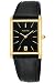 Pulsar Men's Gold-Tone Stainless Steel Black Leather Strap Watch #PXDA80