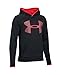 Under Armour Boys' Storm Armour Fleece Highlight Big Logo Hoodie, Black (002)/Red, Youth Large