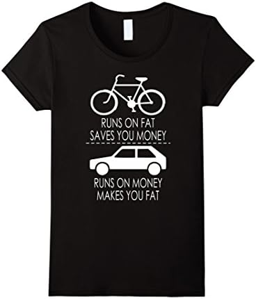 Women's Runs On Fat Saves You Money TShirt Large Black