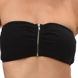 Womens Support Front Zipper Tube Top Bandeau Bra by Level 33