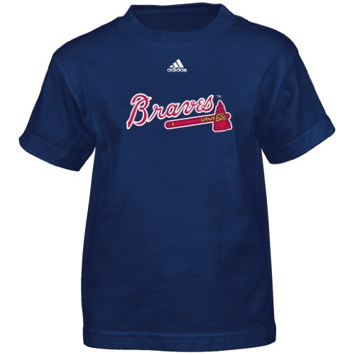 MLB Boys' Atlanta Braves Team Logo Short Sleeve Tee, Navy, Large